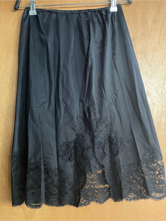 Dresses & Skirts - Black Lace Hem A-Line Skirt